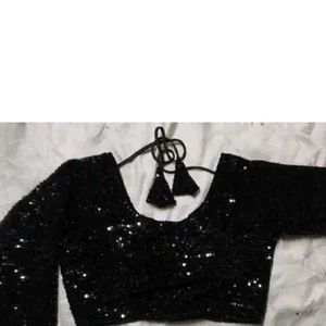 new Black Sequin padded Blouse
