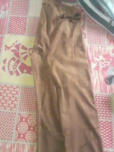 Brown Velour Pants with Embellishment