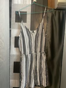 Striped Black & White Romper