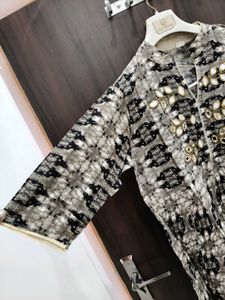 Elegant Printed Gawn Kurta with Mirror Work