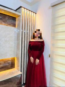 Elegant Red Velvet Gown
