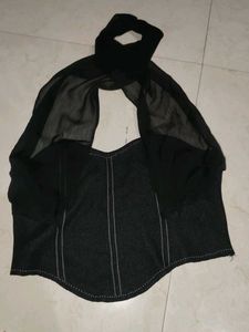 Elegant Black top with sheer