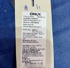 ONLY Women Regular Mid RiseBlue Jeans