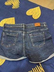 Blue Denim Ripped Shorts