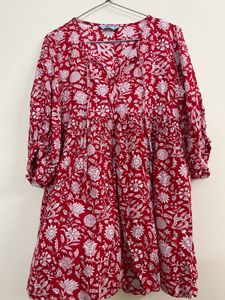 Red Floral Print Dress