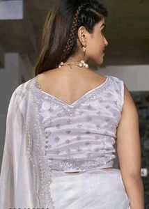 Elegant white beautiful saare for you only