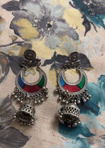 Boho Multi-color Jhumka Earrings