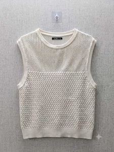 Cream Sleeveless Knit Vest