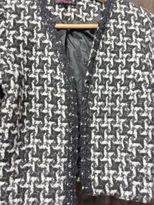 Houndstooth Cropped Jacket