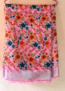 😍🩷Beautiful Pink Saree with stitched blouse