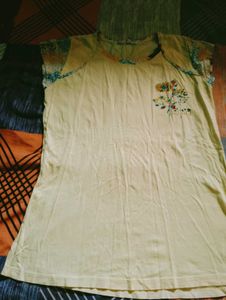 Cute Yellow Floral Detail Top