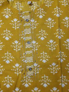 Yufta Pure Cotton Kurta Suit Set With Dupatta