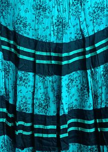 Stylish Blue &amp; Black Maxi Skirt