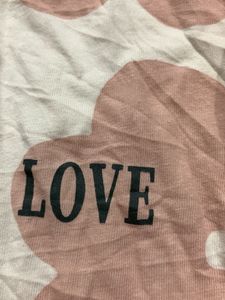 Zara "LOVE" Floral Print Long Sleeve Top