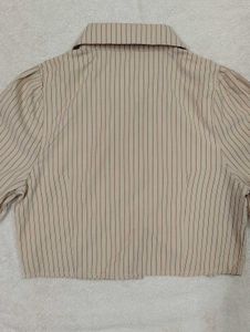 Striped Button-Up Cropped shirt