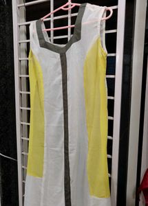 Elegant White &amp; Yellow Kurta