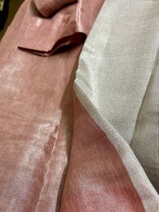 Pink &amp; Silver Linen Zari Saree