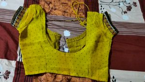 Yellow Floral Print Saree with Blouse