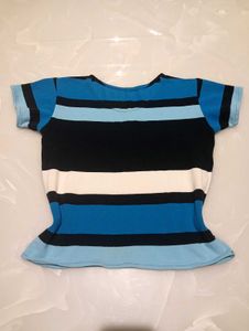 Striped Pajama Set - Top &amp; Shorts