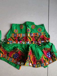 Green Ethnic Mirror Work boys Set