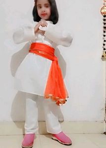 Adorable White Kurta Set for Girls