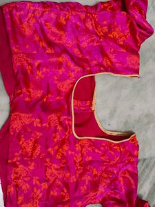 Vibrant Pink Brocade Blouse customised in botique