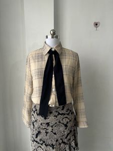 Vintage-Style Plaid Blouse