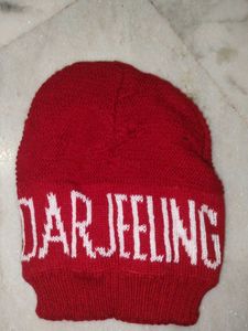 Red "Darjeeling" Knit Beanie Hat