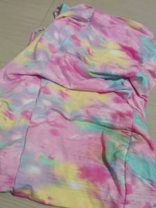 Tie-Dye Ruched Mini Dress