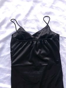 Cocktail Padded Satin Black Dress 🖤