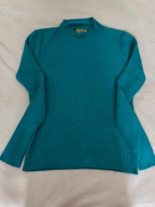 🆕 Teal Ribbed Mock Neck Sweater
