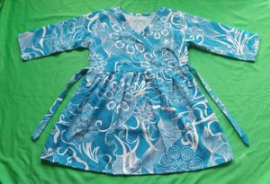 Blue Floral Print Mini Dress
