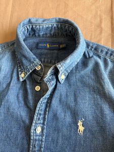 SALE !!!! Ralph Lauren White Pony Denim Shirt