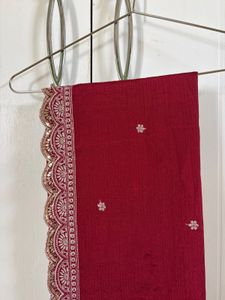 Beautiful Maroon choli set with Embellished Border