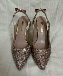 Dorothy Perkins Sparkly Gold Slingback Heels