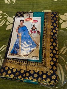 Designer saree with Polka Dots