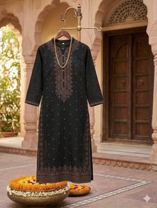 black print kurta for women