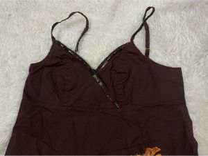 Y2K Brown sleeveless top🤎