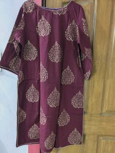 Bunaai Maroon Premium Cotton Suit Set