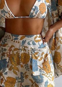 Floral Print three piece Bikini Set