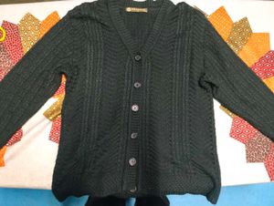 Classic Black Cable Knit Cardigan