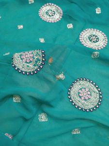 Heavy sequence work saree