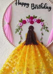 Happy Birthday Embroidered Hoop Art