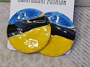 Round Enamel Earrings