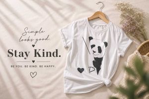 Cute Panda Stay Kind Graphic Tee