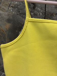 Bright Yellow Ribbed Cami Top