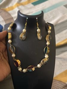 Boho Beaded Necklace and Earring Set