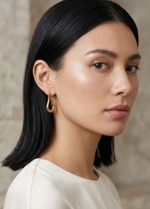 New Gold Teardrop Anti Tarnish Hoop Earrings