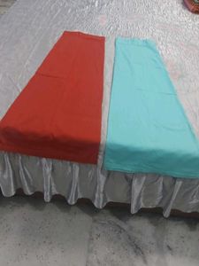 Two Cotton Saree Petticoats - Rust & Teal