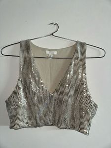 H&M Sparkly Sequin Crop Top